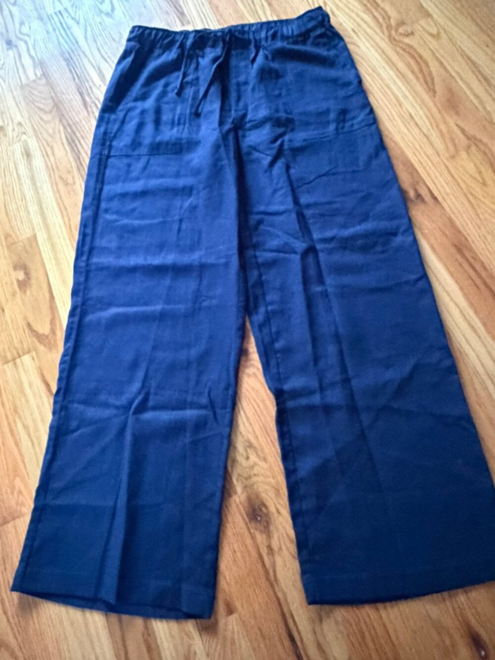 Three Dots linen blend jeans size L Navy BLUE